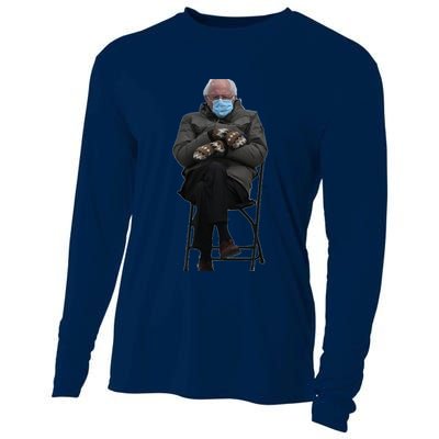 Bernie Sanders Mittens Sitting Inauguration Cooling Performance Long Sleeve Crew