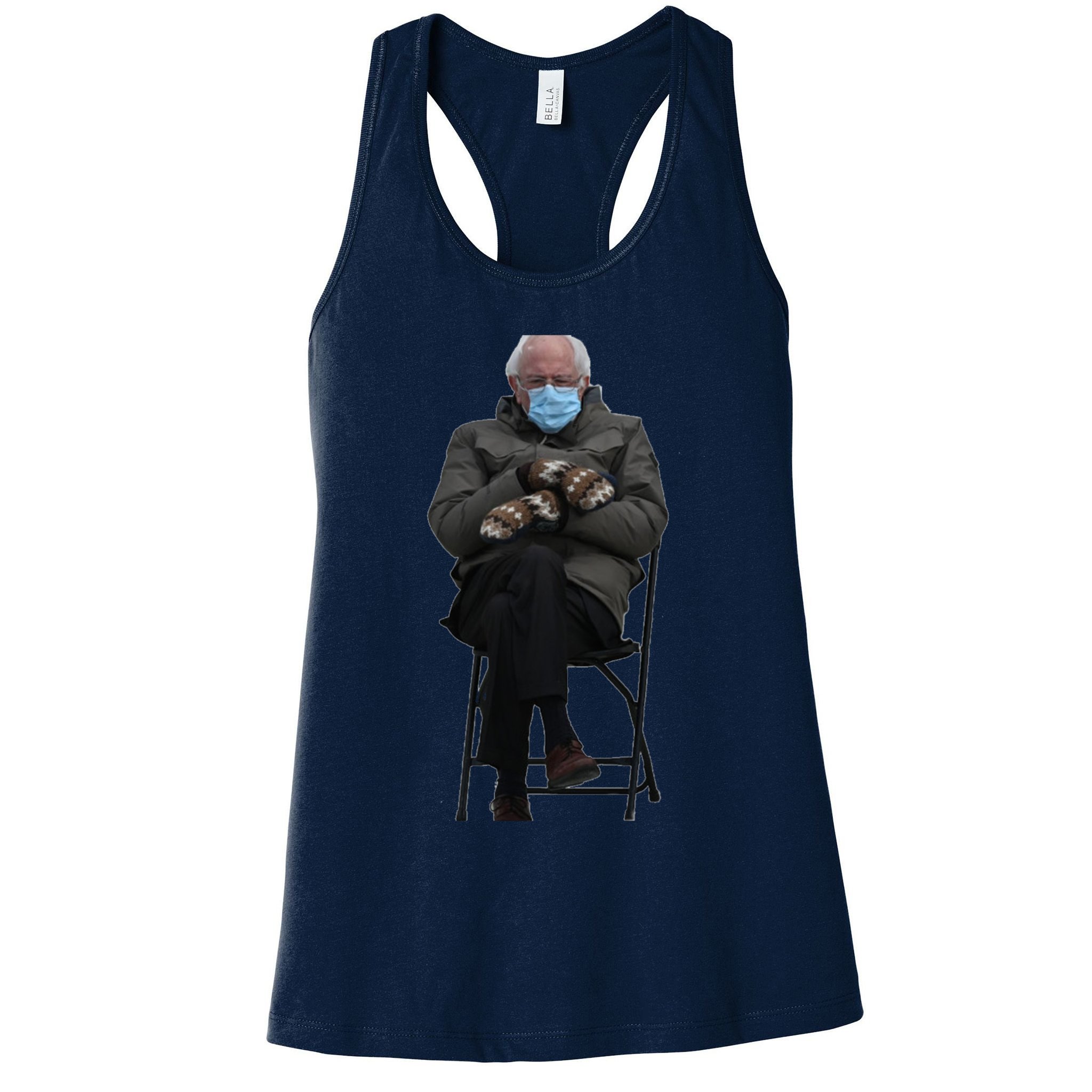 Bernie Sanders Mittens Sitting Inauguration Womens Tank Top