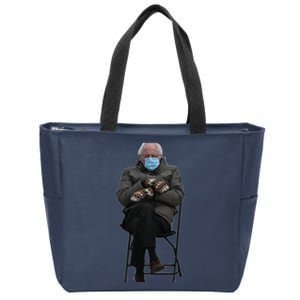 Bernie Sanders Mittens Sitting Inauguration Zip Tote Bag