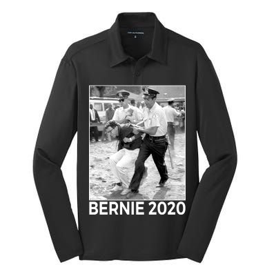 Bernie Sanders Protest Arrest Silk Touch Performance Long Sleeve Polo