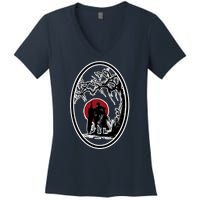 Bersek BloodMoon Tree Women's V-Neck T-Shirt