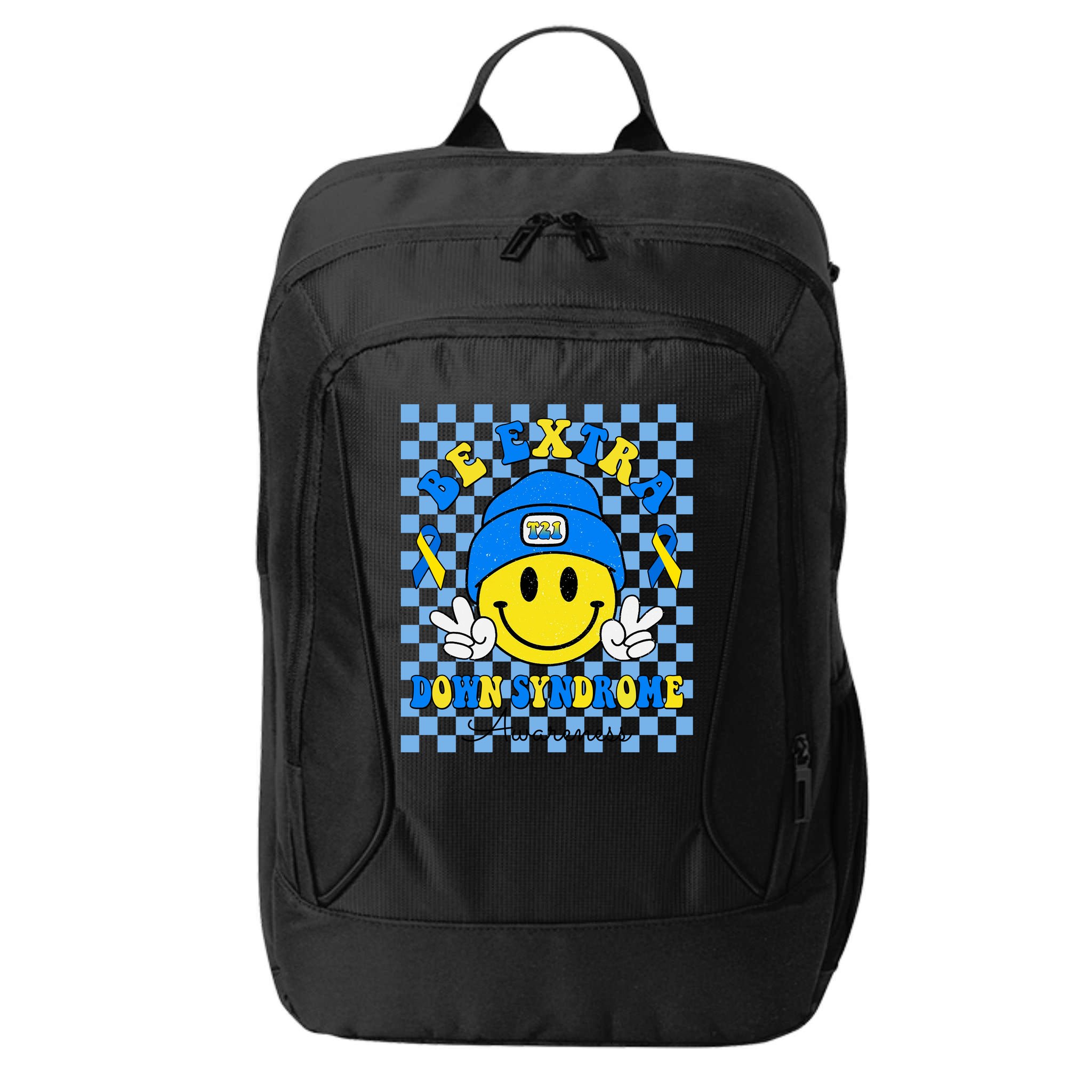 Be Extra Smile Face Down Syndrome Awareness City Backpack