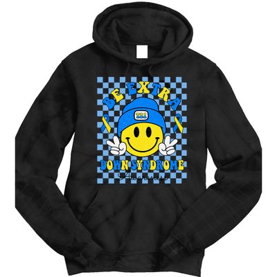 Be Extra Smile Face Down Syndrome Awareness Tie Dye Hoodie