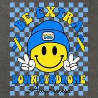 Be Extra Smile Face Down Syndrome Awareness Cotton Canvas Backpack