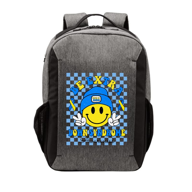 Be Extra Smile Face Down Syndrome Awareness Vector Backpack