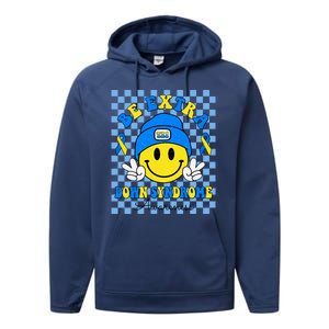 Be Extra Smile Face Down Syndrome Awareness Performance Fleece Hoodie