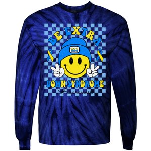 Be Extra Smile Face Down Syndrome Awareness Tie-Dye Long Sleeve Shirt