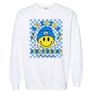 Be Extra Smile Face Down Syndrome Awareness Garment-Dyed Sweatshirt