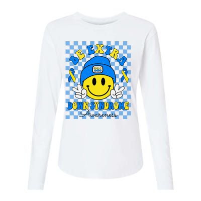 Be Extra Smile Face Down Syndrome Awareness Womens Cotton Relaxed Long Sleeve T-Shirt