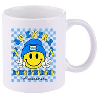 Be Extra Smile Face Down Syndrome Awareness 11oz C Handle Ceramic Mug
