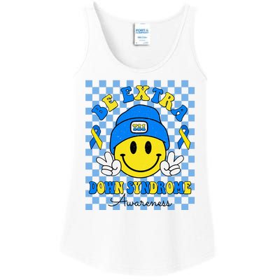 Be Extra Smile Face Down Syndrome Awareness Ladies Essential Tank