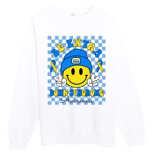 Be Extra Smile Face Down Syndrome Awareness Premium Crewneck Sweatshirt