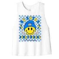 Be Extra Smile Face Down Syndrome Awareness Women's Racerback Cropped Tank