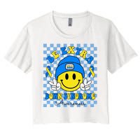 Be Extra Smile Face Down Syndrome Awareness Women's Crop Top Tee