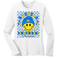 Be Extra Smile Face Down Syndrome Awareness Ladies Long Sleeve Shirt