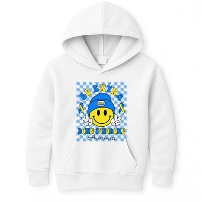 Be Extra Smile Face Down Syndrome Awareness Kids Hoodie