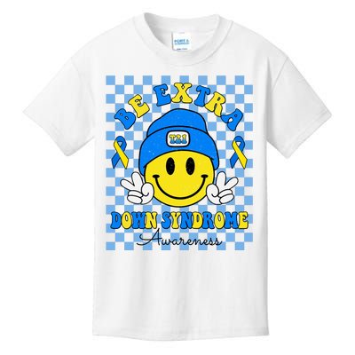 Be Extra Smile Face Down Syndrome Awareness Kids T-Shirt