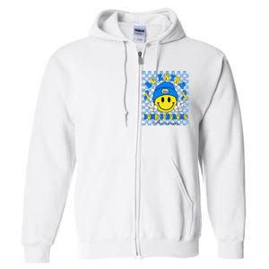 Be Extra Smile Face Down Syndrome Awareness Full Zip Hoodie