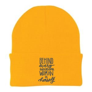 Behind Every Successful Woman Is Herself Knit Cap Winter Beanie