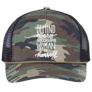 Behind Every Successful Woman Is Herself Retro Rope Trucker Hat Cap