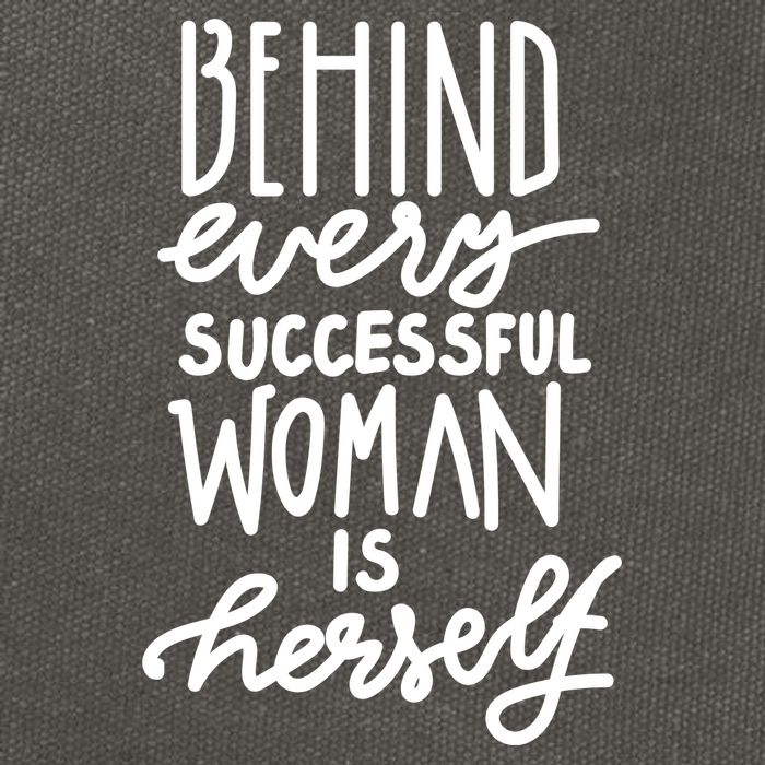Behind Every Successful Woman Is Herself Cotton Canvas Backpack