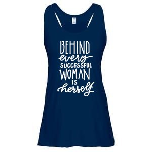 Behind Every Successful Woman Is Herself Ladies Essential Flowy Tank