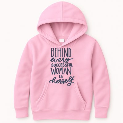 Behind Every Successful Woman Is Herself Kids Hoodie