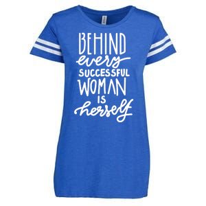 Behind Every Successful Woman Is Herself Enza Ladies Jersey Football T-Shirt