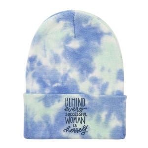 Behind Every Successful Woman Is Herself Tie Dye 12in Knit Beanie