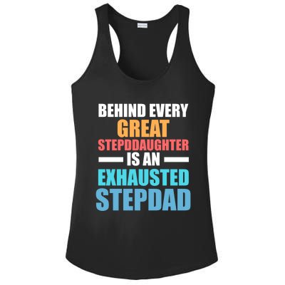 Behind Every Stepdaughter Is A Stepdad Stepdad Gift Ladies PosiCharge Competitor Racerback Tank