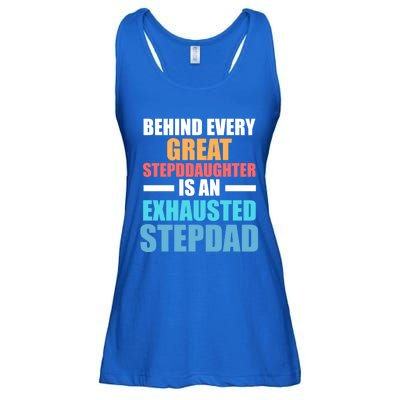 Behind Every Stepdaughter Is A Stepdad Stepdad Gift Ladies Essential Flowy Tank