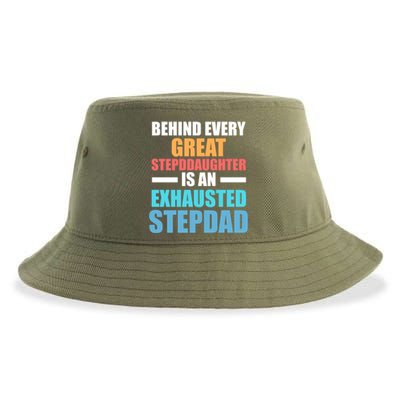 Behind Every Stepdaughter Is A Stepdad Stepdad Gift Sustainable Bucket Hat