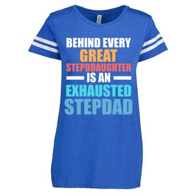 Behind Every Stepdaughter Is A Stepdad Stepdad Gift Enza Ladies Jersey Football T-Shirt