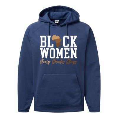 Black Every Shades Slays Melanin Black Pride Meaningful Gift Performance Fleece Hoodie