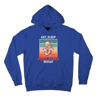 Bacon Eat Sleep Video Games Repeat Vintage Video Games Great Gift Tall Hoodie