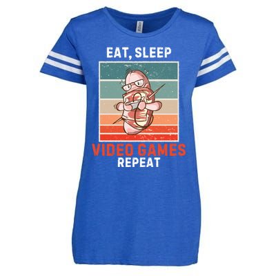 Bacon Eat Sleep Video Games Repeat Vintage Video Games Great Gift Enza Ladies Jersey Football T-Shirt