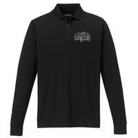 Basketball Eagles School Sports Fan Team Spirit Performance Long Sleeve Polo