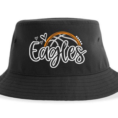 Basketball Eagles School Sports Fan Team Spirit Sustainable Bucket Hat