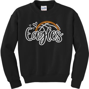 Basketball Eagles School Sports Fan Team Spirit Kids Sweatshirt