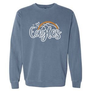 Basketball Eagles School Sports Fan Team Spirit Garment-Dyed Sweatshirt