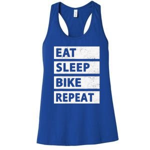 Bicycle Eat Sleep Bike Repeat Cycling Women's Racerback Tank