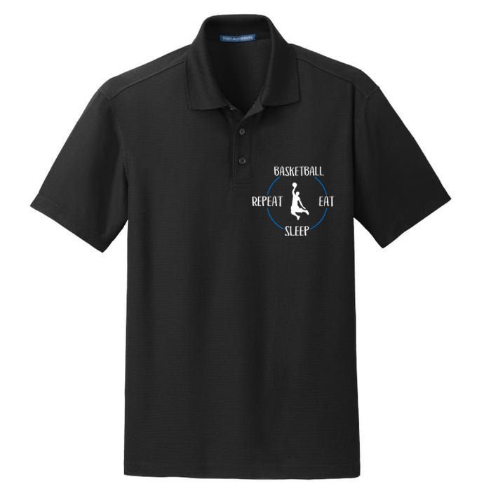 Basketball Eat Sleep Repeat Gift For Basketball Players Dry Zone Grid Polo