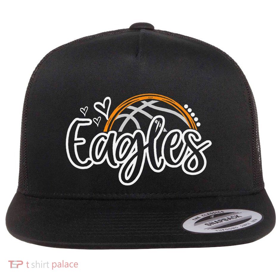 Basketball Eagles School Sports Fan Team Spirit Flat Bill Trucker Hat