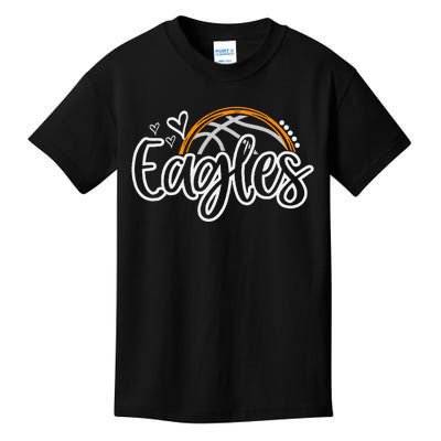 Basketball Eagles School Sports Fan Team Spirit Kids T-Shirt