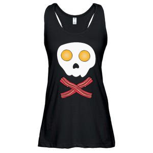 Bacon & Eggs Skull & Crossbones Fried Breakfast Gift Ladies Essential Flowy Tank