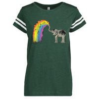 Baby Elephant Spraying Rainbow Enza Ladies Jersey Football T-Shirt