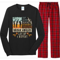 Basketball Eat Sleep Block Rebound Crossover Break Ankles Long Sleeve Pajama Set