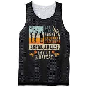 Basketball Eat Sleep Block Rebound Crossover Break Ankles Mesh Reversible Basketball Jersey Tank