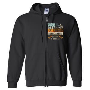 Basketball Eat Sleep Block Rebound Crossover Break Ankles Full Zip Hoodie