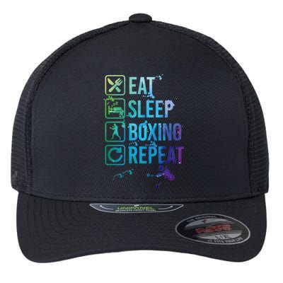 Boxing Eat Sleep Repeat Watercolor Gift Flexfit Unipanel Trucker Cap